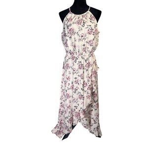 First Love By Lovelyn Romantic Floral High Low Maxi Dress Sleeveless Elastic Wai